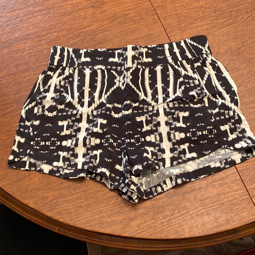 Express Black and White Pull on Shorts